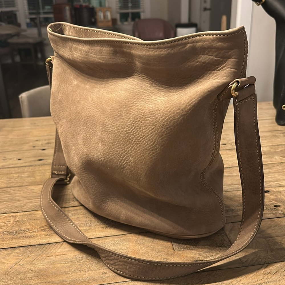 Vintage COACH Medium Bucket Zip Nubuc shoulder bag purse  4932